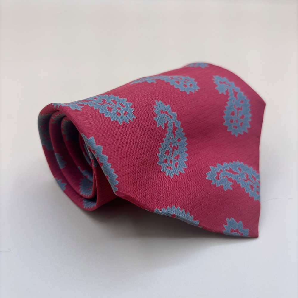 Giorgio Armani Silk Tie‎ Mens OS Burgundy Red Paisley Italian Quiet Luxury